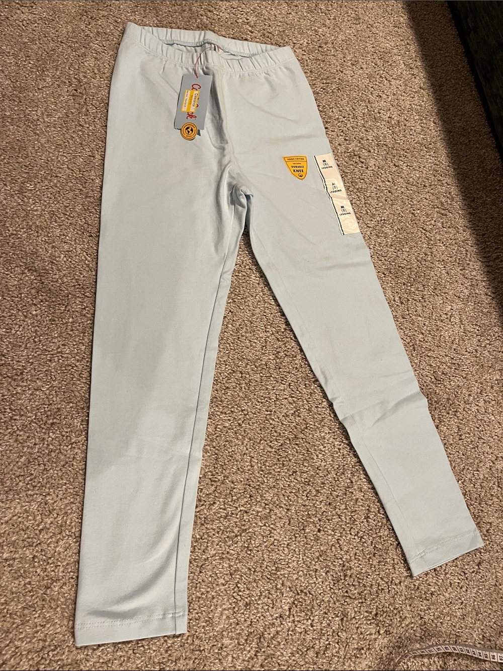 Girl’s New Light Blue Stretch Leggings Size Medium (8)